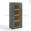 Green Shaker 42″ H Single Door Wall Cabinet with Glass Door