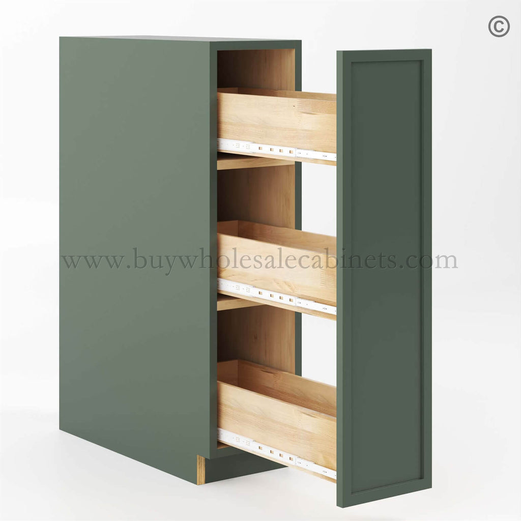Slim Shaker Green Base Spice Rack Cabinet