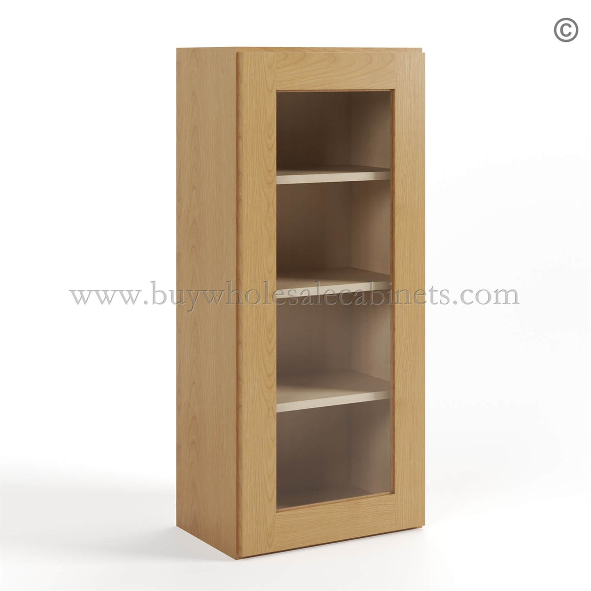 Treasure Chest Shaker 42″ H Single Door Wall Cabinet with Glass Door