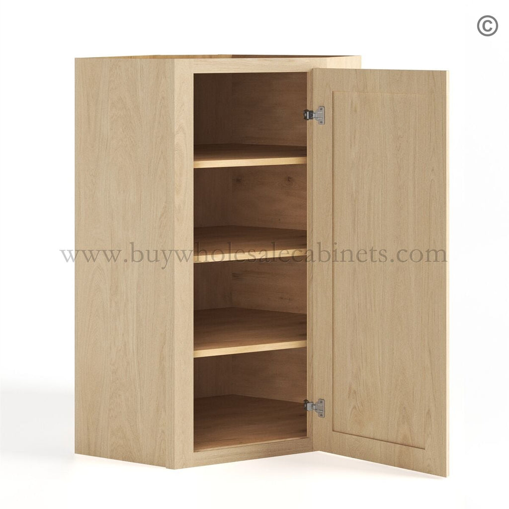 Unfinished Shaker Wall Diagonal Corner Cabinet