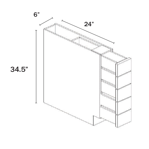 Dorian Gray Shaker Base Spice Drawers Cabinet