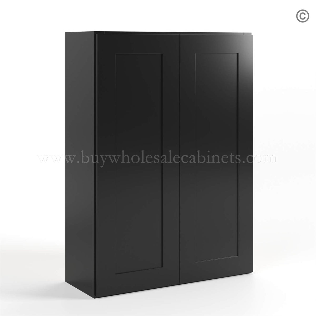 Black Shaker 42″ H Double Door Wall Cabinet