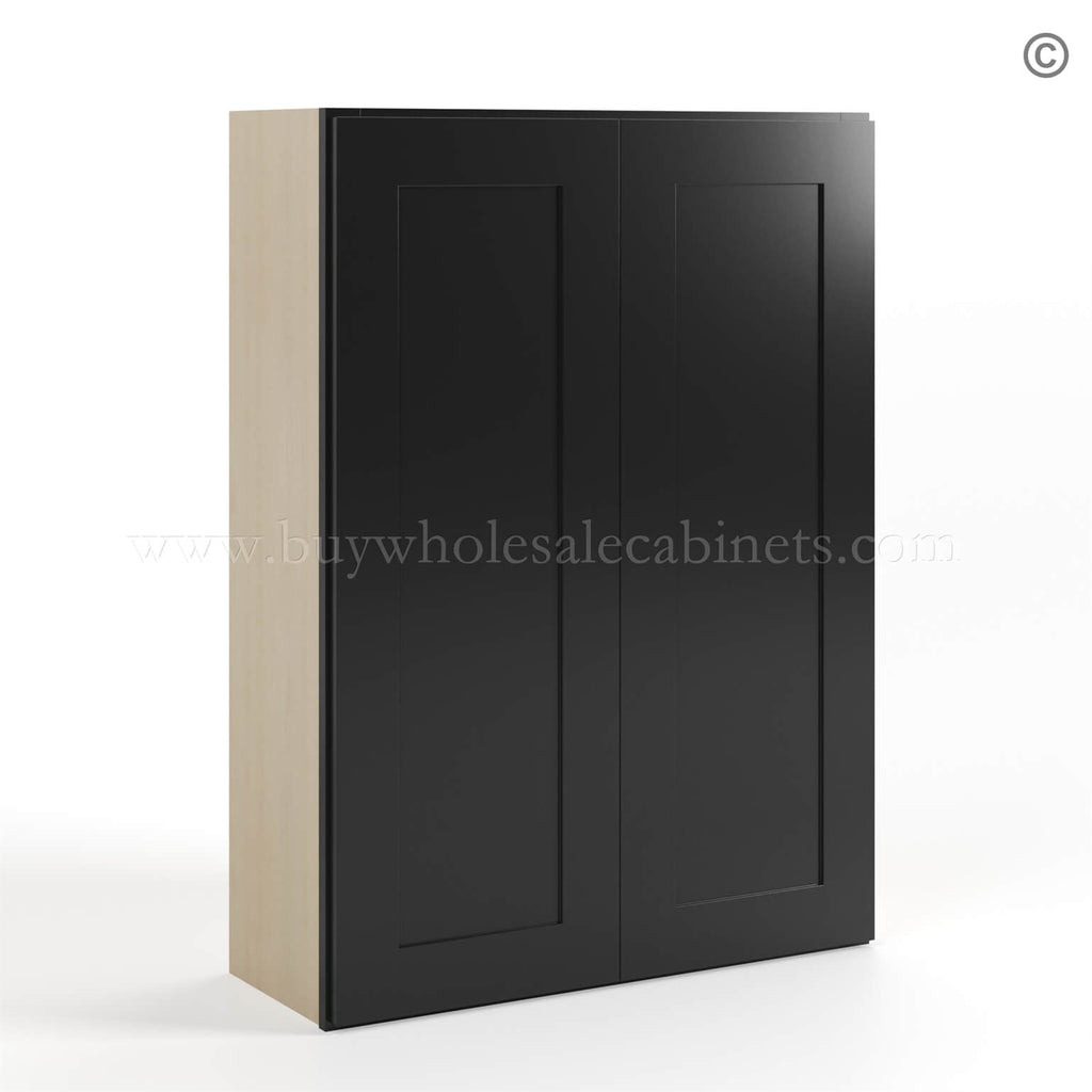 Black Shaker 42″ H Double Door Wall Cabinet