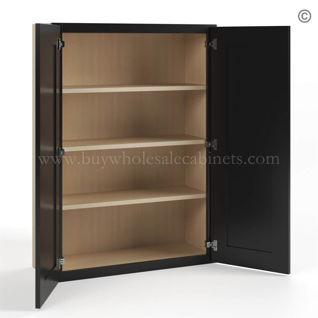 Black Shaker 42″ H Double Door Wall Cabinet