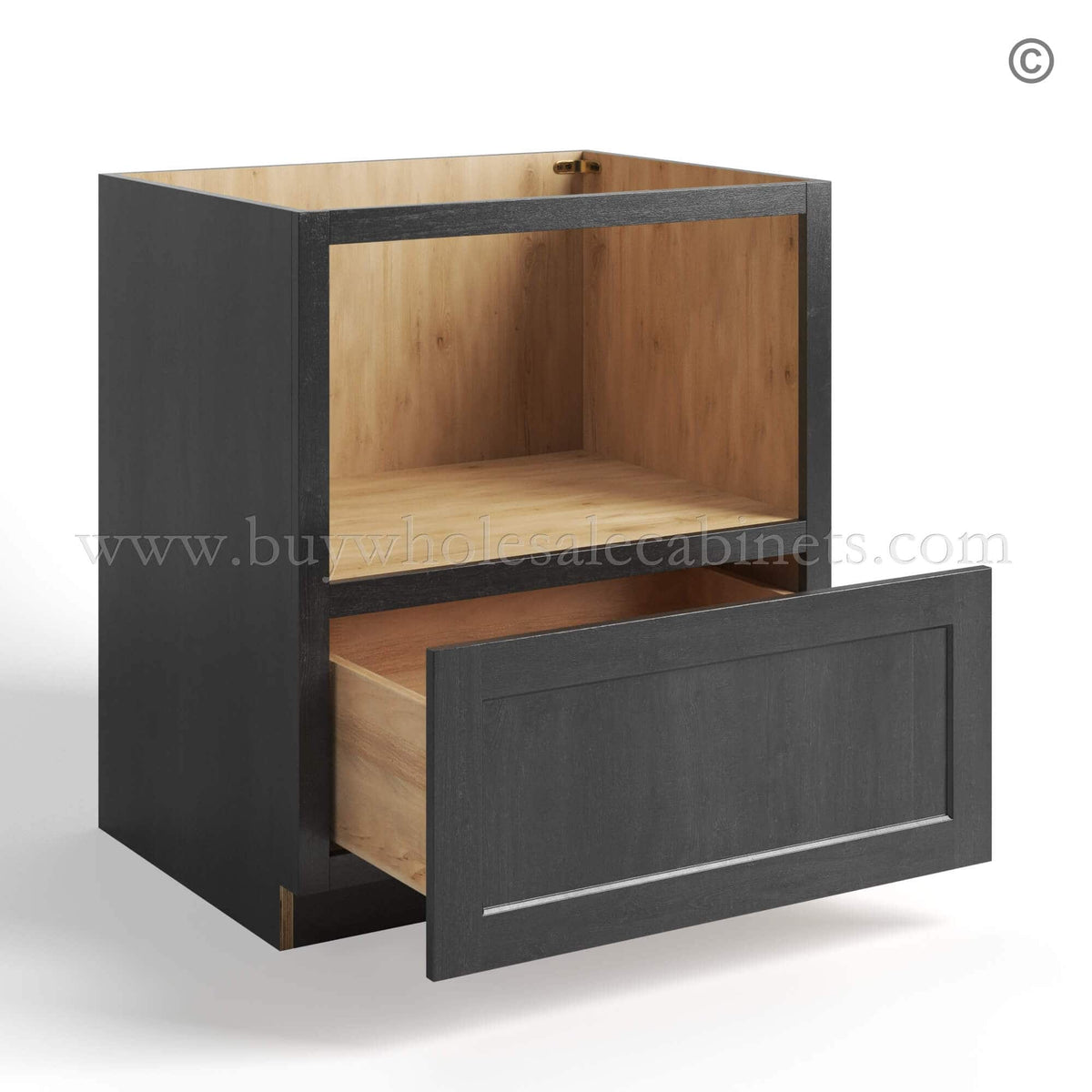 Charcoal Black Shaker Base Microwave Cabinet