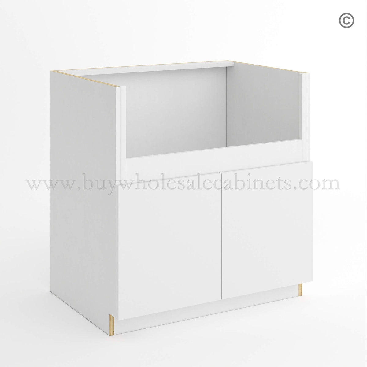 Frameless Gloss White Farmhouse Sink Base
