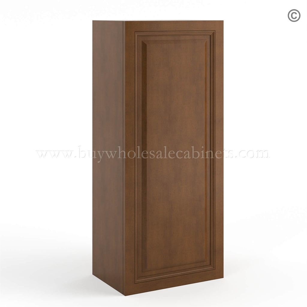 Frameless Classic Chestnut 42″ Tall Wall Cabinet – 1 Door 3 Shelves