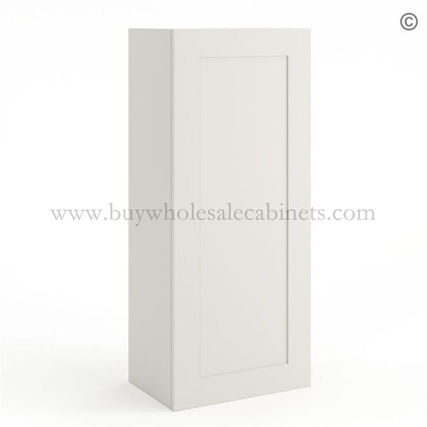 Frameless Pearl White 42″ Tall Wall Cabinet – 1 Door 3 Shelves