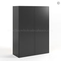 Slim Black Shaker 42″H Double Door Wall Cabinet