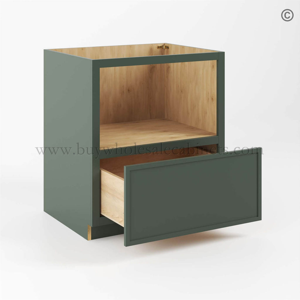Slim Shaker Green Base Microwave Cabinet