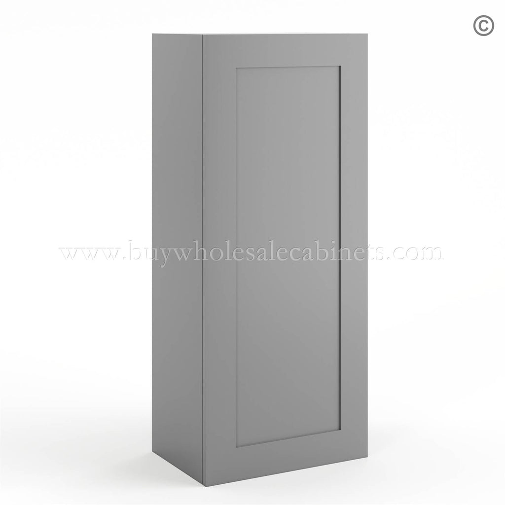 Frameless Graphite Gray 42″ Tall Wall Cabinet – 1 Door 3 Shelves