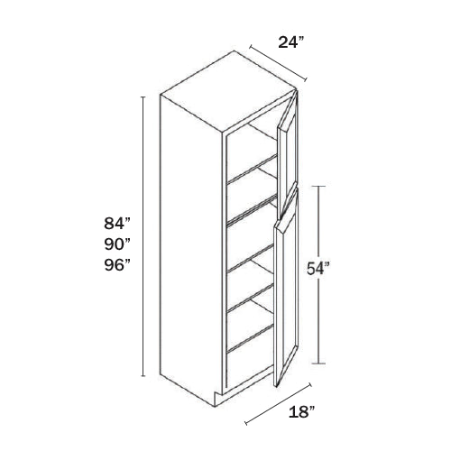 Dorian Gray Shaker Tall Pantry Cabinet 2 Doors