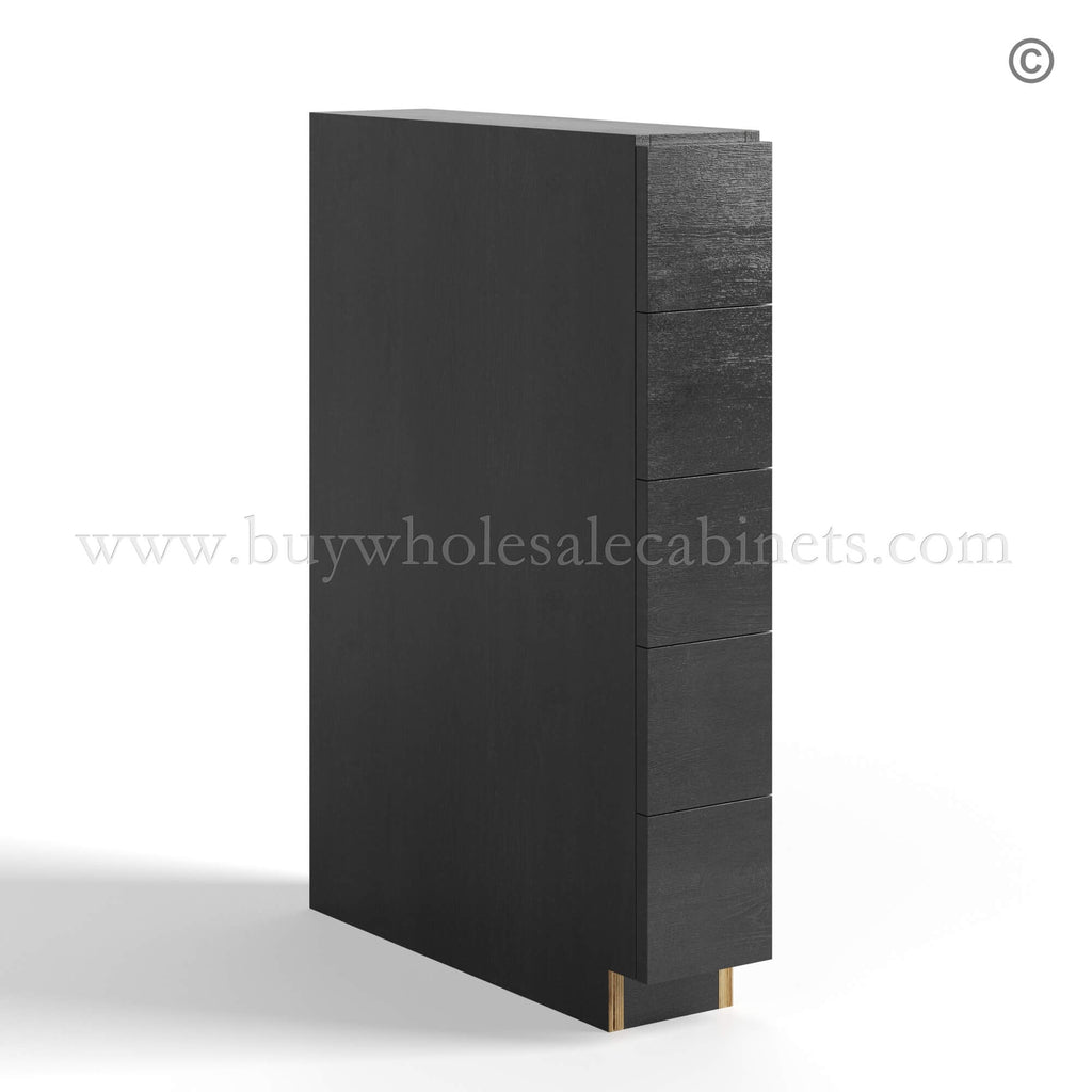 Charcoal Black Shaker Base Spice Drawers Cabinet