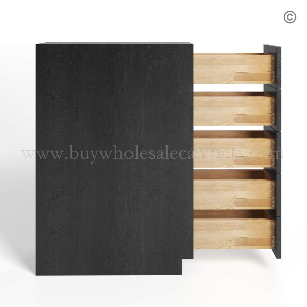 Charcoal Black Shaker Base Spice Drawers Cabinet
