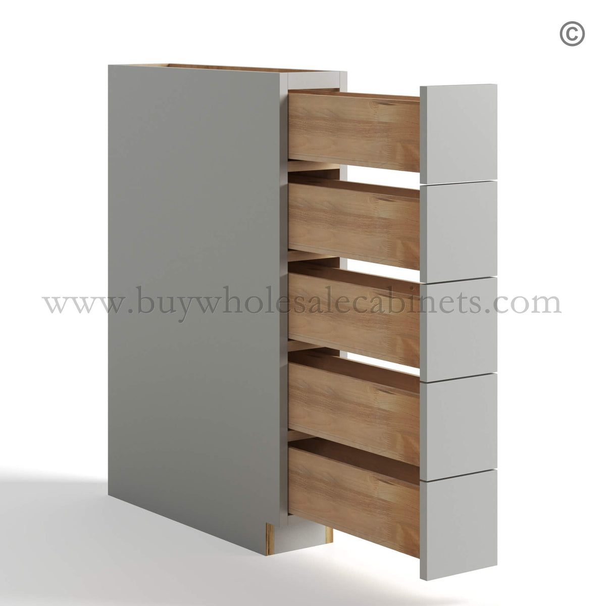 Dorian Gray Shaker Base Spice Drawers Cabinet