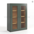 Green Shaker 42″ H Double Door Wall Cabinet with Glass Doors