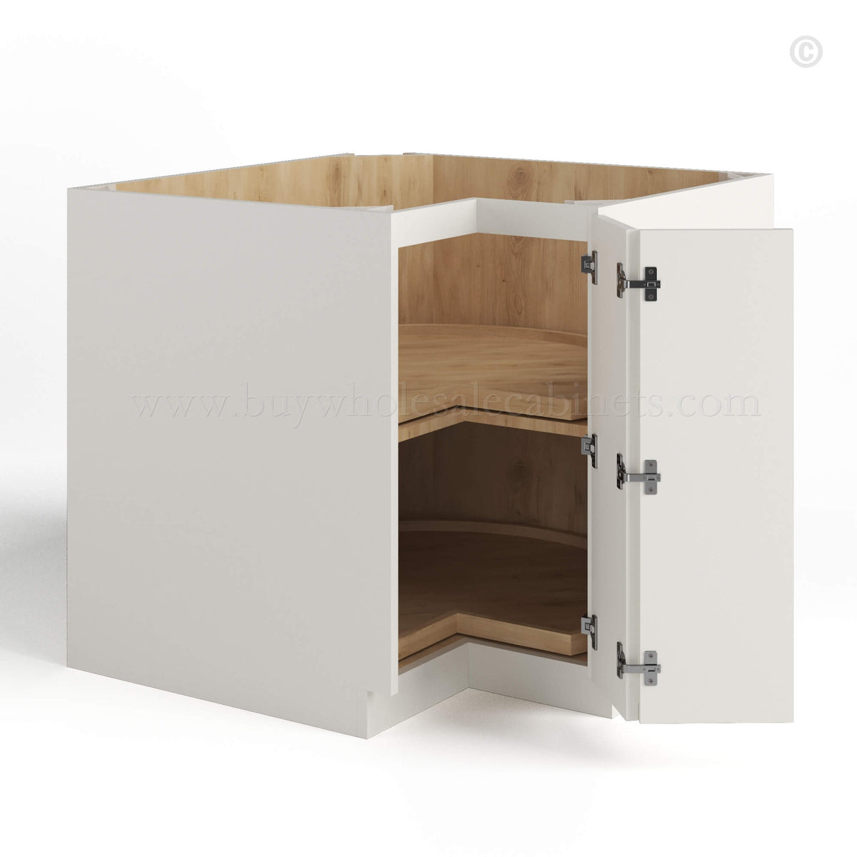 Slim Dove White Lazy Susan Base Cabinet