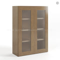 Rustic Wood Shaker 42″ H Double Door Wall Cabinet with Glass Doors