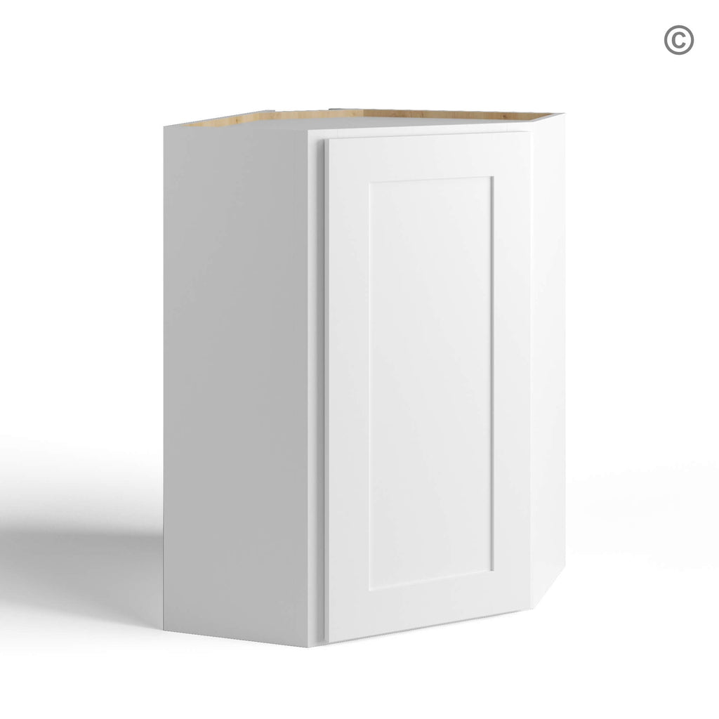 White Shaker 24″ Diagonal Corner Wall Cabinet