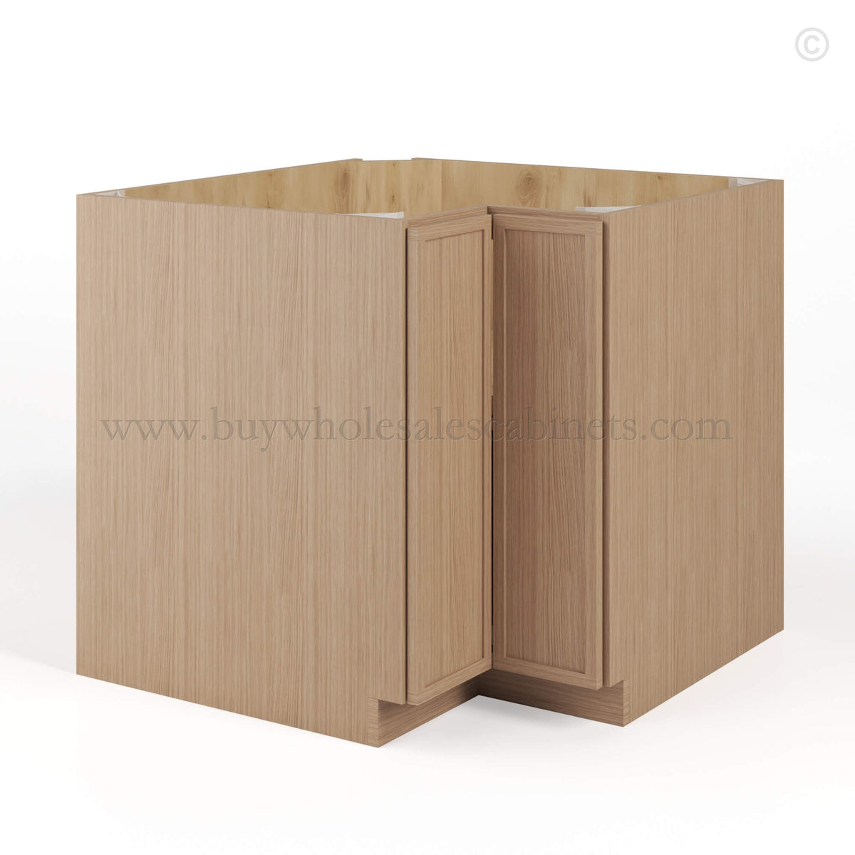 Slim Oak Shaker Easy Reach Base Cabinet