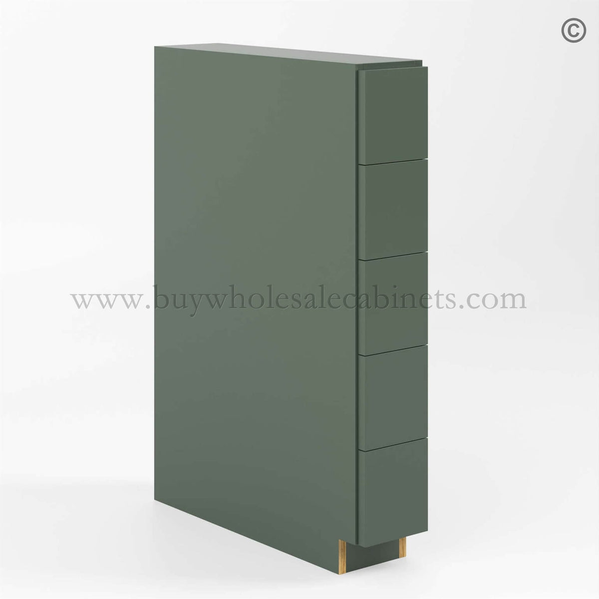 Slim Shaker Green Base Spice Drawers Cabinet