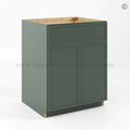 Slim Shaker Green Base Cabinet Double Door & Single Drawer