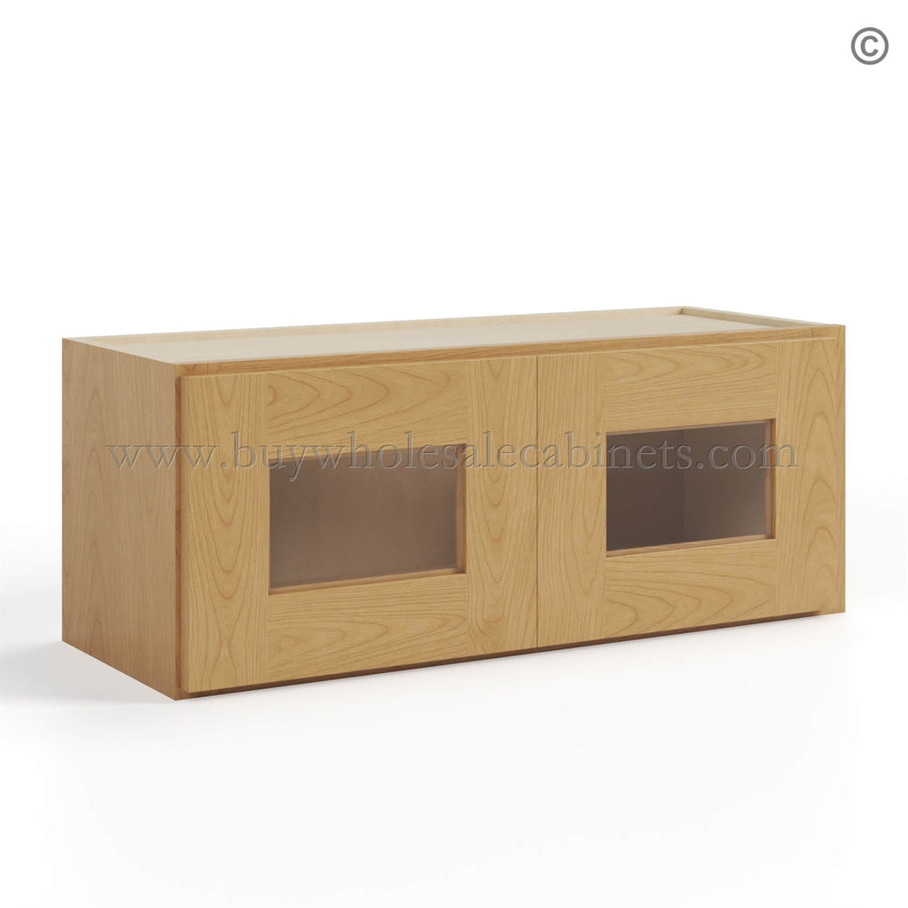 Treasure Chest Shaker 12″ H Double Door Wall Cabinet with Glass Doors