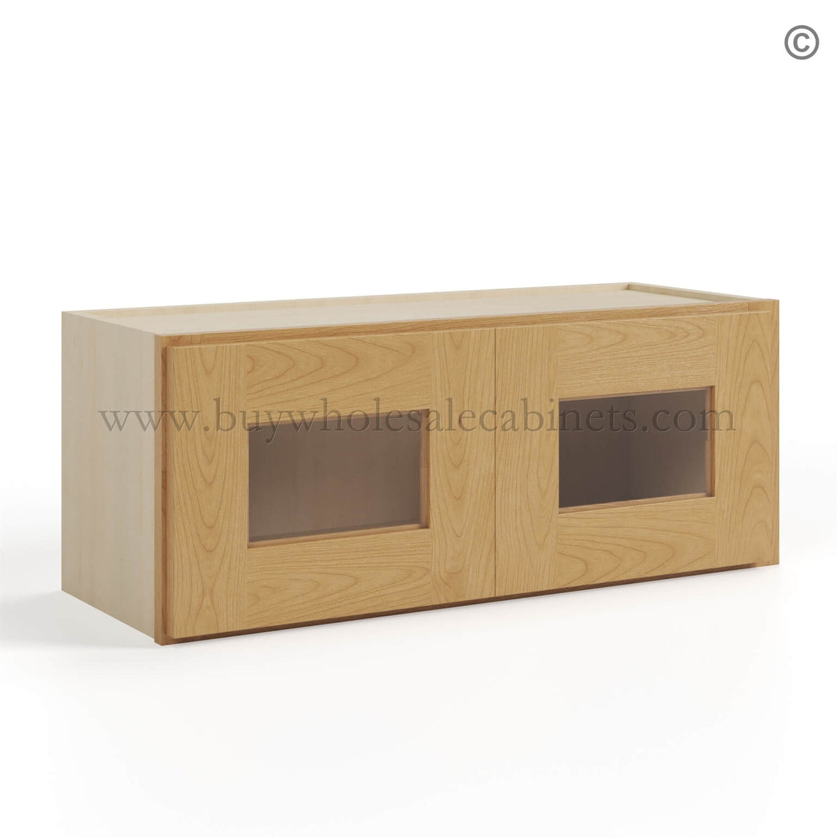 Treasure Chest Shaker 12″ H Double Door Wall Cabinet with Glass Doors