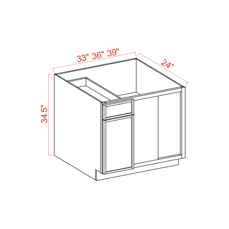 Dove White Slim Shaker Blind Corner Base Cabinet