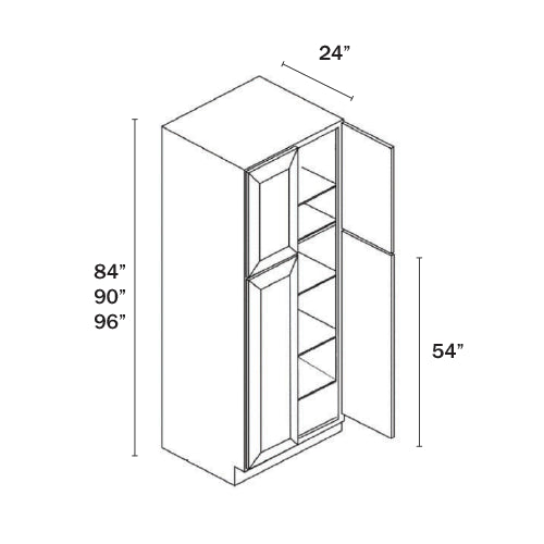 Dorian Gray Shaker Tall Pantry Cabinet 4 Doors