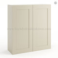 Frameless Ivory White 36″ Tall Wall Cabinet – 2 Doors 2 Shelves