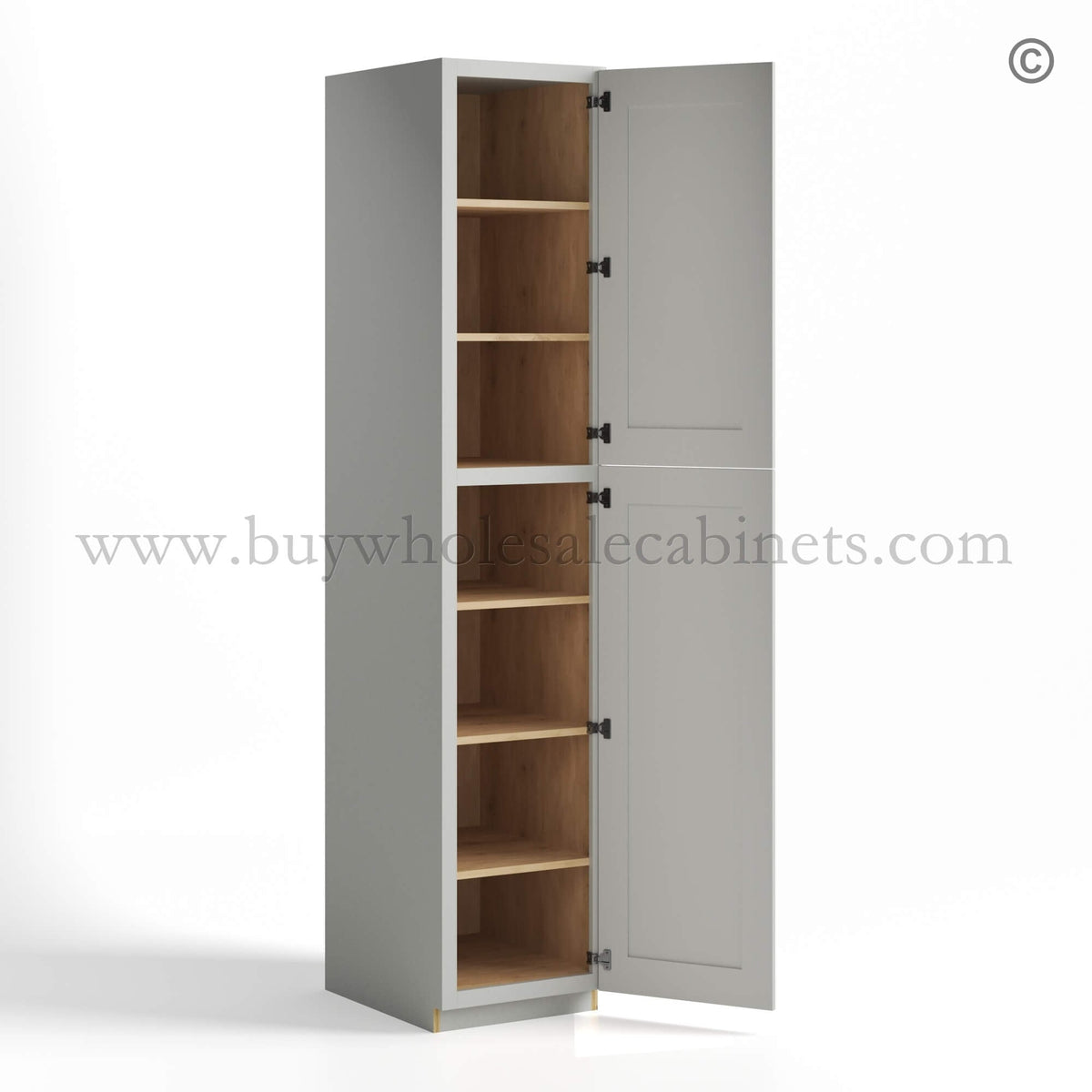Dorian Gray Shaker Tall Pantry Cabinet 2 Doors