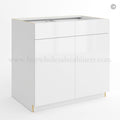 Frameless Gloss White Double Door Double Dummy Drawer Vanity Sink Base