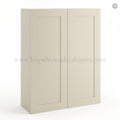 Frameless Ivory White 42″ Tall Wall Cabinet – 2 Doors 3 Shelves