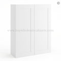 Frameless Modern White Shaker 42″ Tall Wall Cabinet – 2 Doors 3 Shelves