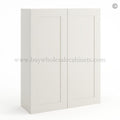 Frameless Pearl White 42″ Tall Wall Cabinet – 2 Doors 3 Shelves