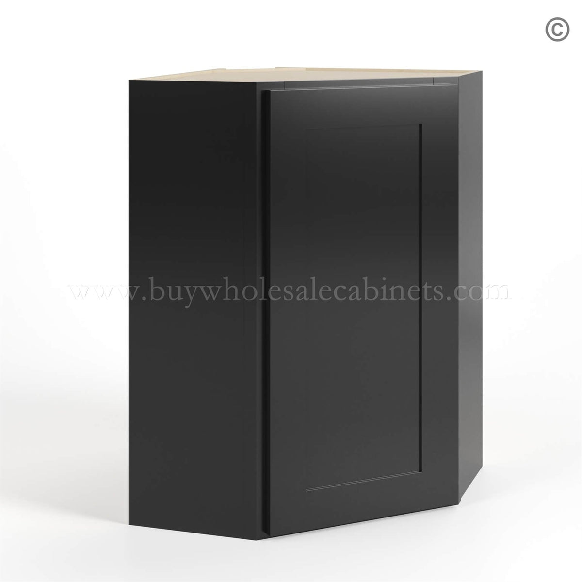 Black Shaker 24″ Diagonal Corner Wall Cabinet