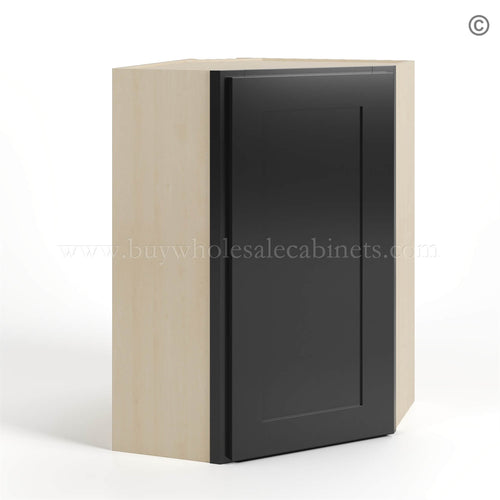 Black Shaker 24″ Diagonal Corner Wall Cabinet