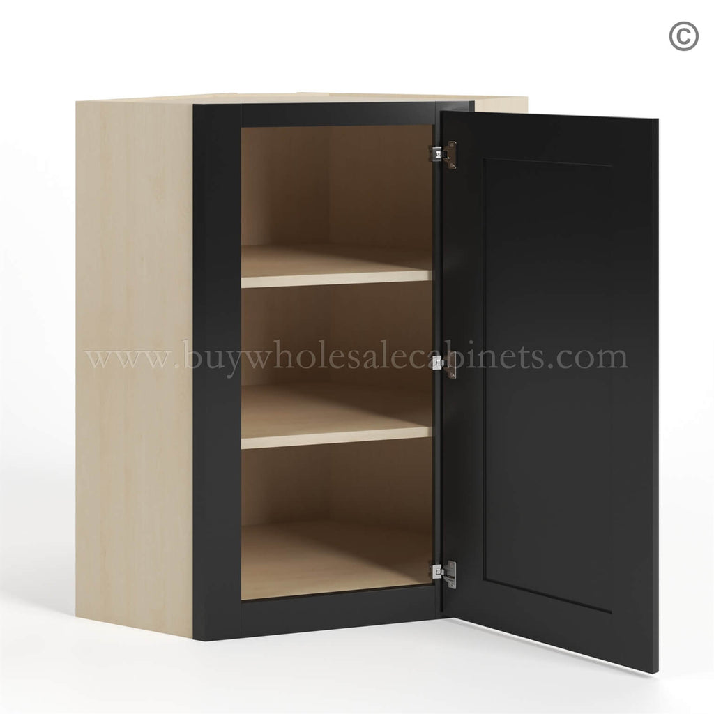 Black Shaker 24″ Diagonal Corner Wall Cabinet