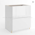 Frameless Gloss White Two Drawer Base Cabinet