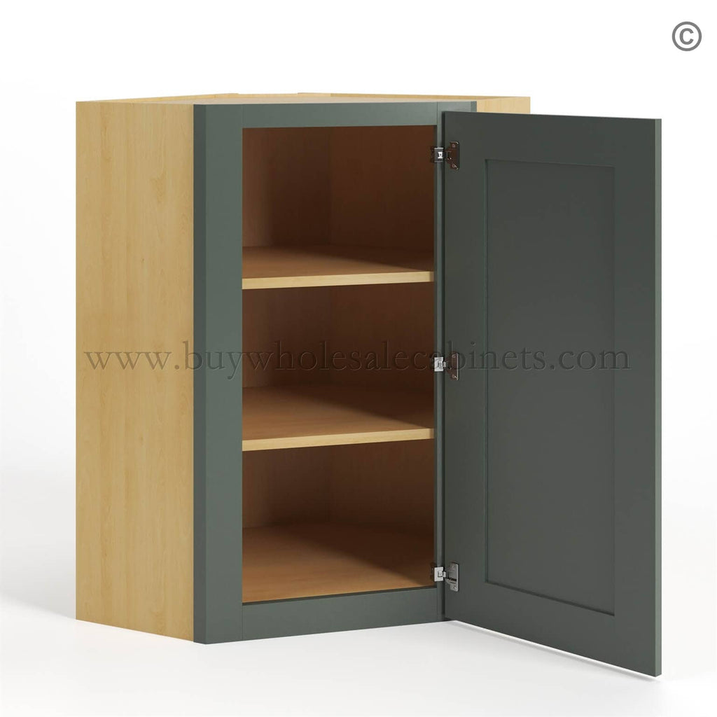 Green Shaker 24″ Diagonal Corner Wall Cabinet