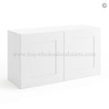 Frameless Modern White Shaker 12″ Deep Wall Cabinet – 2 Doors No Shelf