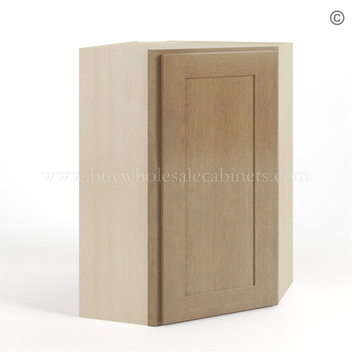 Rustic Wood Shaker 24″ Diagonal Corner Wall Cabinet
