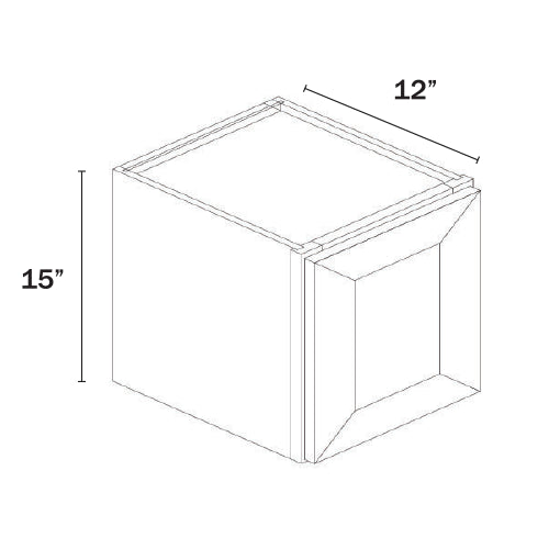Dorian Gray Shaker Single Door Wall Cabinet 15″H – 12″D