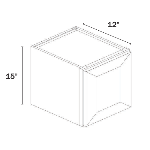 Charcoal Black Shaker Single Door Wall Cabinet – 15″H – 12″D