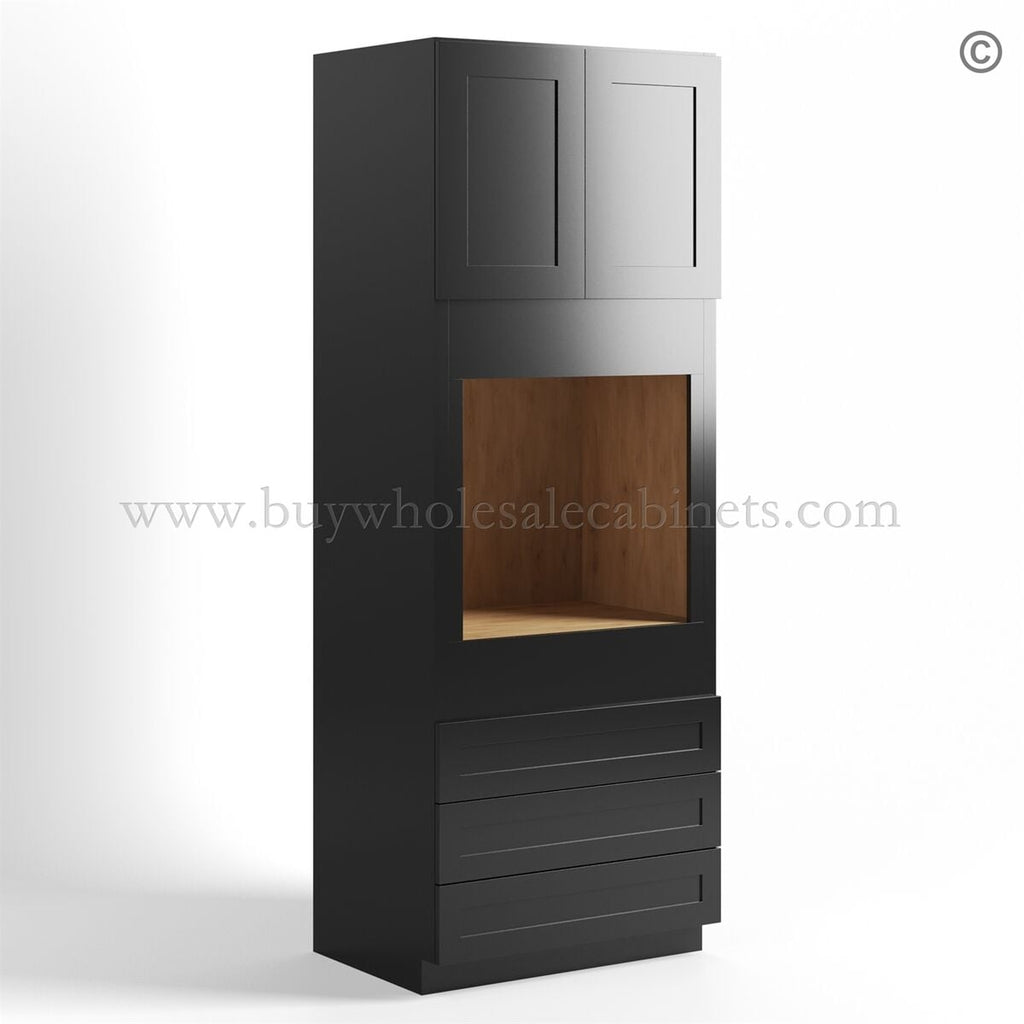 Black Shaker 33″ W Oven Pantry Cabinet
