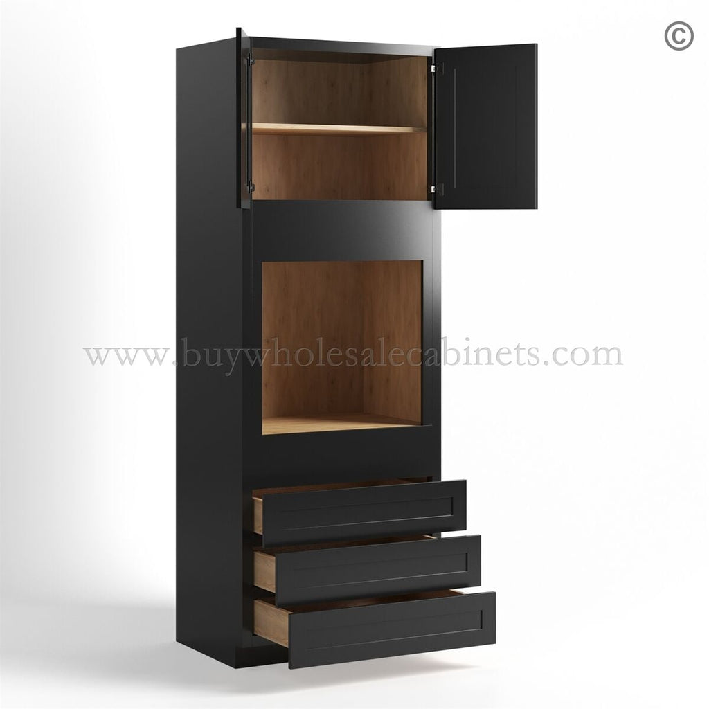 Black Shaker 33″ W Oven Pantry Cabinet