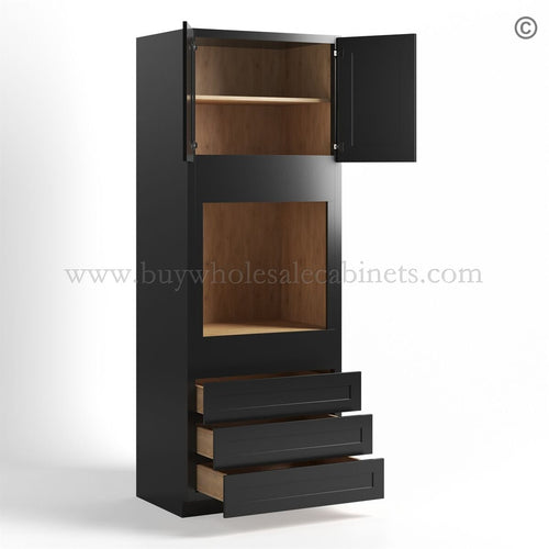 Black Shaker 33″ W Oven Pantry Cabinet