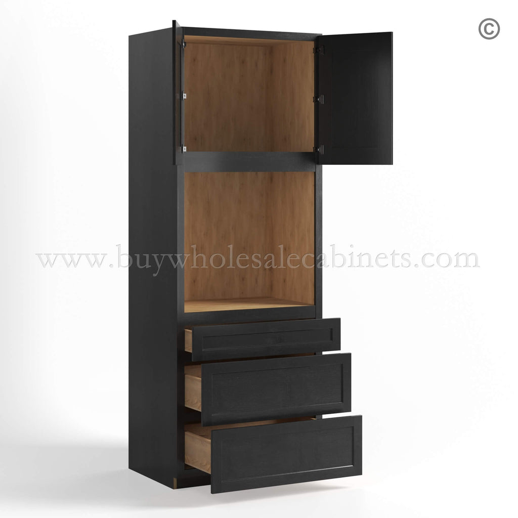 Charcoal Black Shaker Tall Universal Oven Cabinet