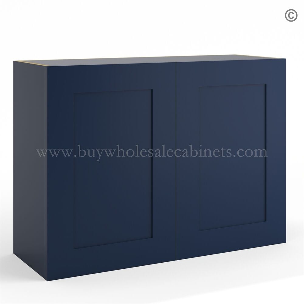 Frameless Oxford Blue 24″ Deep Wall Cabinet – 2 Doors 1 Shelf